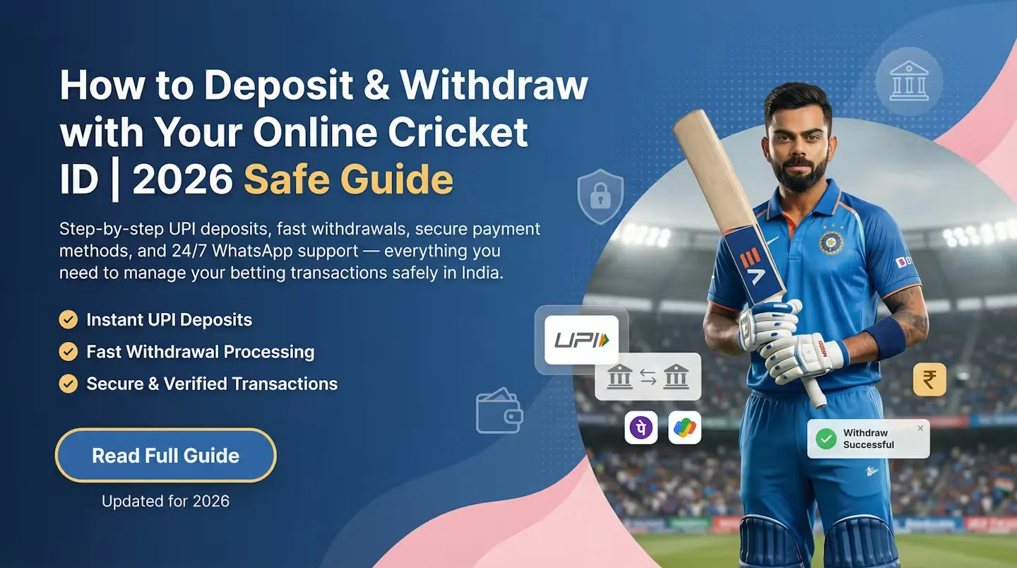 Online Cricket ID deposit and withdrawal